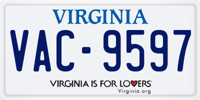 VA license plate VAC9597