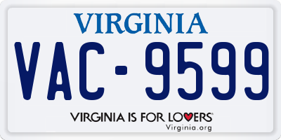 VA license plate VAC9599