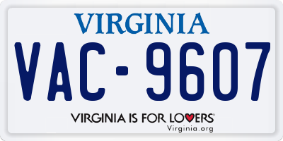 VA license plate VAC9607