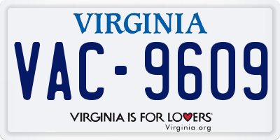 VA license plate VAC9609