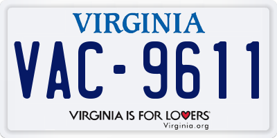 VA license plate VAC9611
