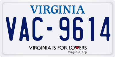 VA license plate VAC9614