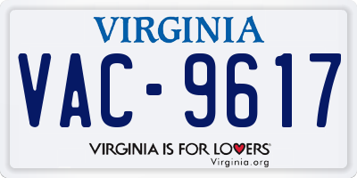 VA license plate VAC9617
