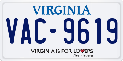 VA license plate VAC9619