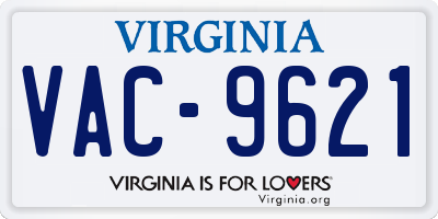 VA license plate VAC9621