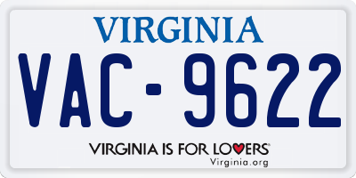 VA license plate VAC9622