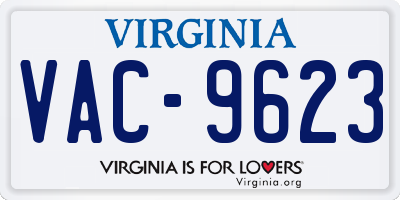 VA license plate VAC9623