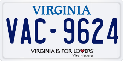 VA license plate VAC9624