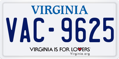 VA license plate VAC9625