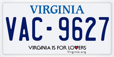 VA license plate VAC9627