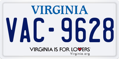 VA license plate VAC9628