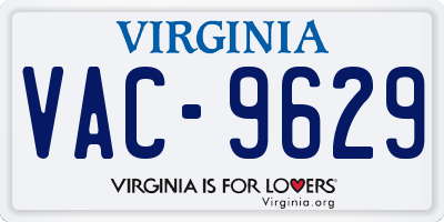 VA license plate VAC9629