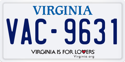 VA license plate VAC9631