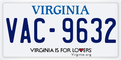 VA license plate VAC9632