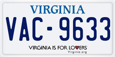 VA license plate VAC9633