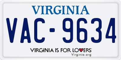 VA license plate VAC9634