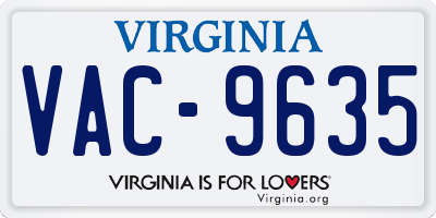 VA license plate VAC9635