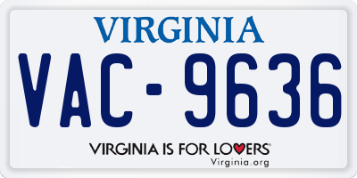 VA license plate VAC9636