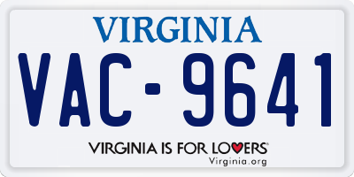 VA license plate VAC9641