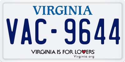 VA license plate VAC9644
