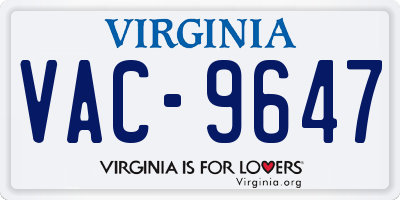 VA license plate VAC9647