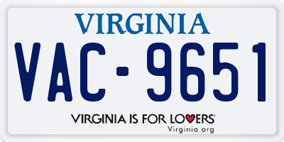 VA license plate VAC9651