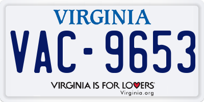 VA license plate VAC9653