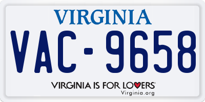 VA license plate VAC9658