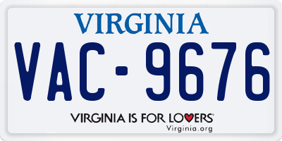 VA license plate VAC9676