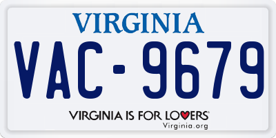 VA license plate VAC9679