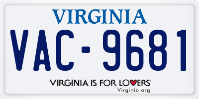 VA license plate VAC9681