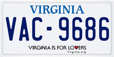 VA license plate VAC9686