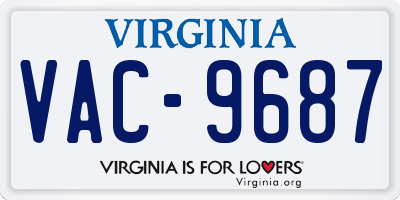 VA license plate VAC9687
