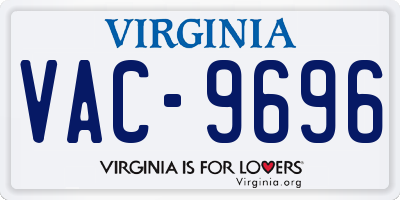 VA license plate VAC9696
