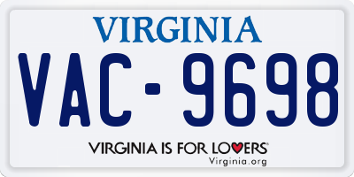 VA license plate VAC9698