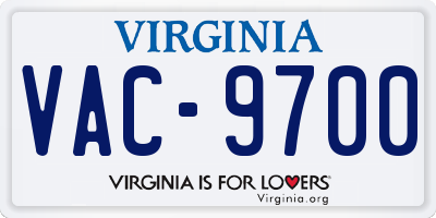 VA license plate VAC9700