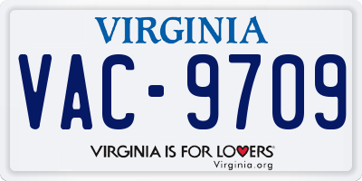 VA license plate VAC9709