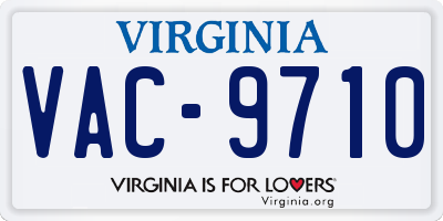 VA license plate VAC9710