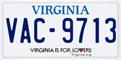 VA license plate VAC9713