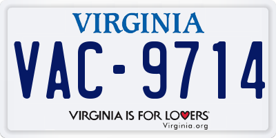 VA license plate VAC9714
