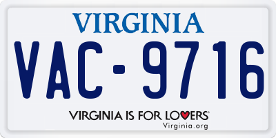 VA license plate VAC9716