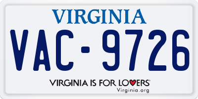 VA license plate VAC9726