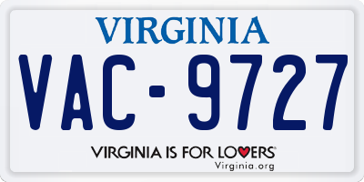 VA license plate VAC9727