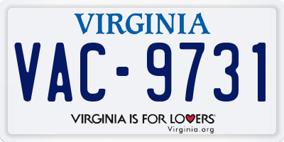 VA license plate VAC9731