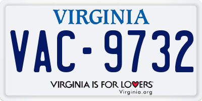 VA license plate VAC9732