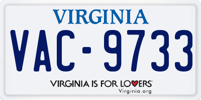 VA license plate VAC9733
