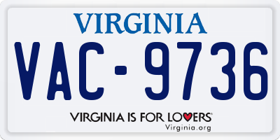 VA license plate VAC9736