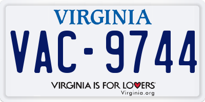 VA license plate VAC9744