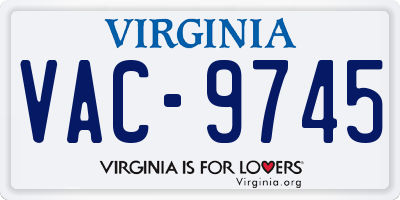 VA license plate VAC9745