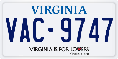 VA license plate VAC9747